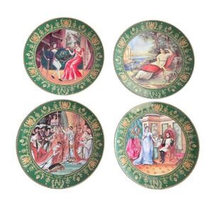 Set of 4 Plates, De Limoges Napoleon De Boulme Porcelain Collector Plates France